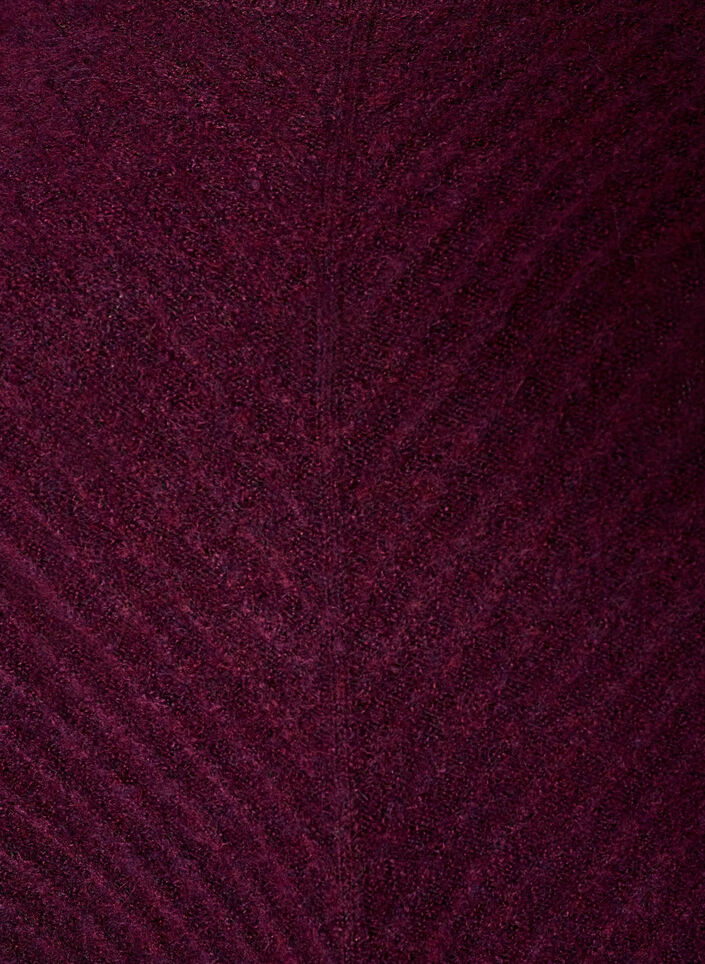 Lyhyt neulemekko V-muotoisella tekstuurikuviolla, Punainen, Packshot image number 2