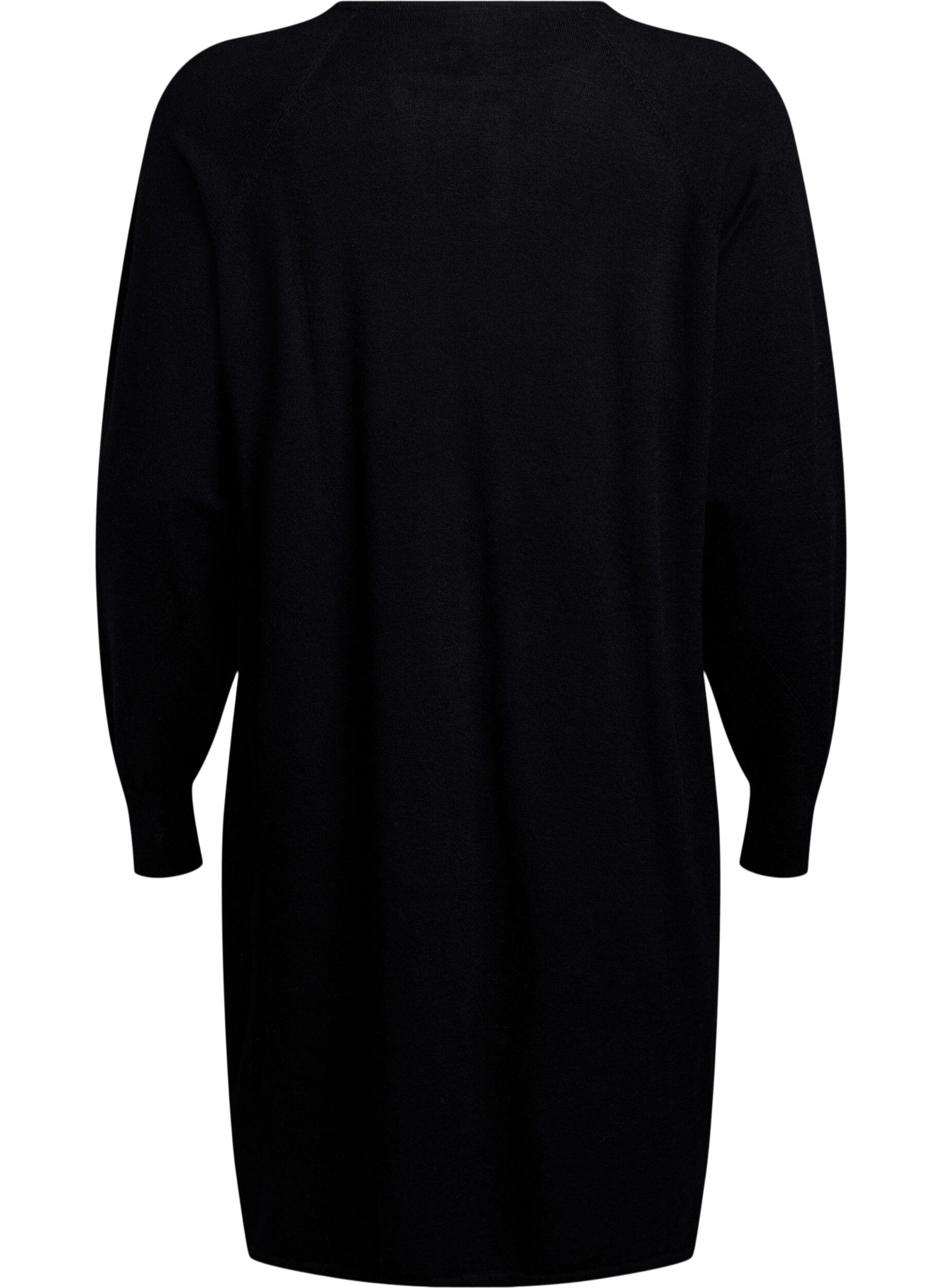 Zizzi Neulemekko py&ouml;re&auml;ll&auml; p&auml;&auml;ntiell&auml; ja neulotulla kuviolla, Black, Packshot image number 1