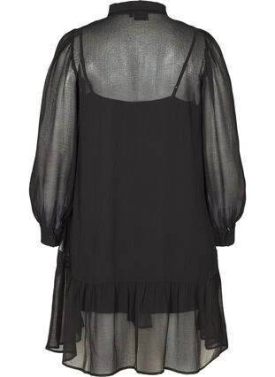 Pitkähihainen mekko nappikiinnityksellä, Black, Packshot image number 1