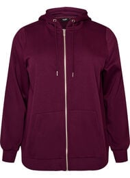 Hupullinen collegepaita vetoketjulla ja taskuilla, Violetti