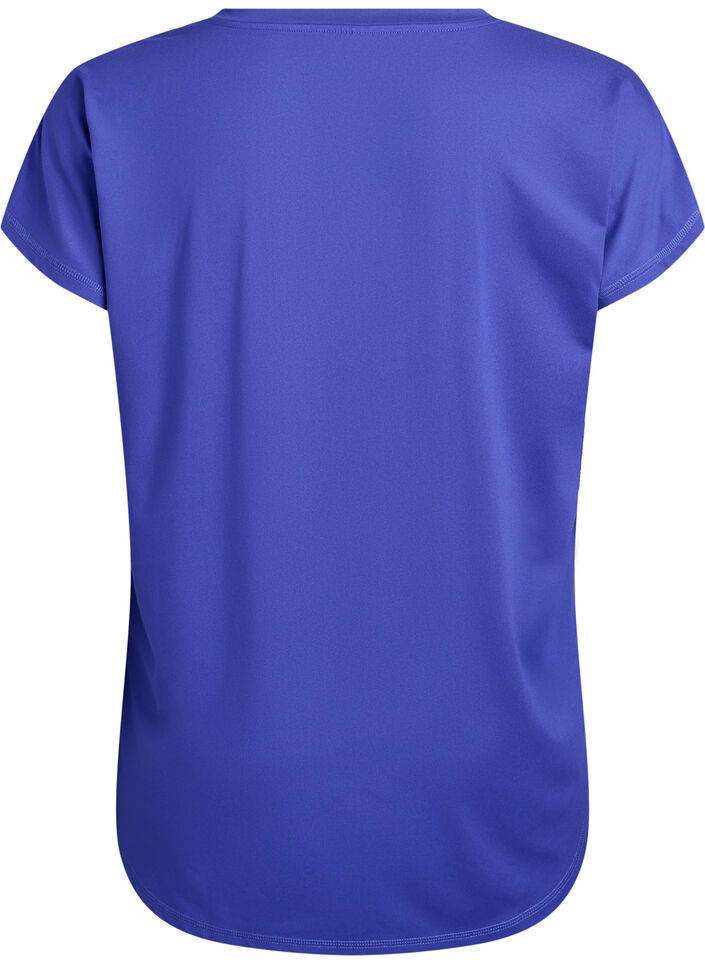 Lyhythihainen t-paita treeniin v-aukolla, Violetti, Packshot image number 1