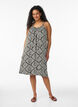 Midipituinen olkainmekko luomupuuvillaa, Musta, Model image number 1