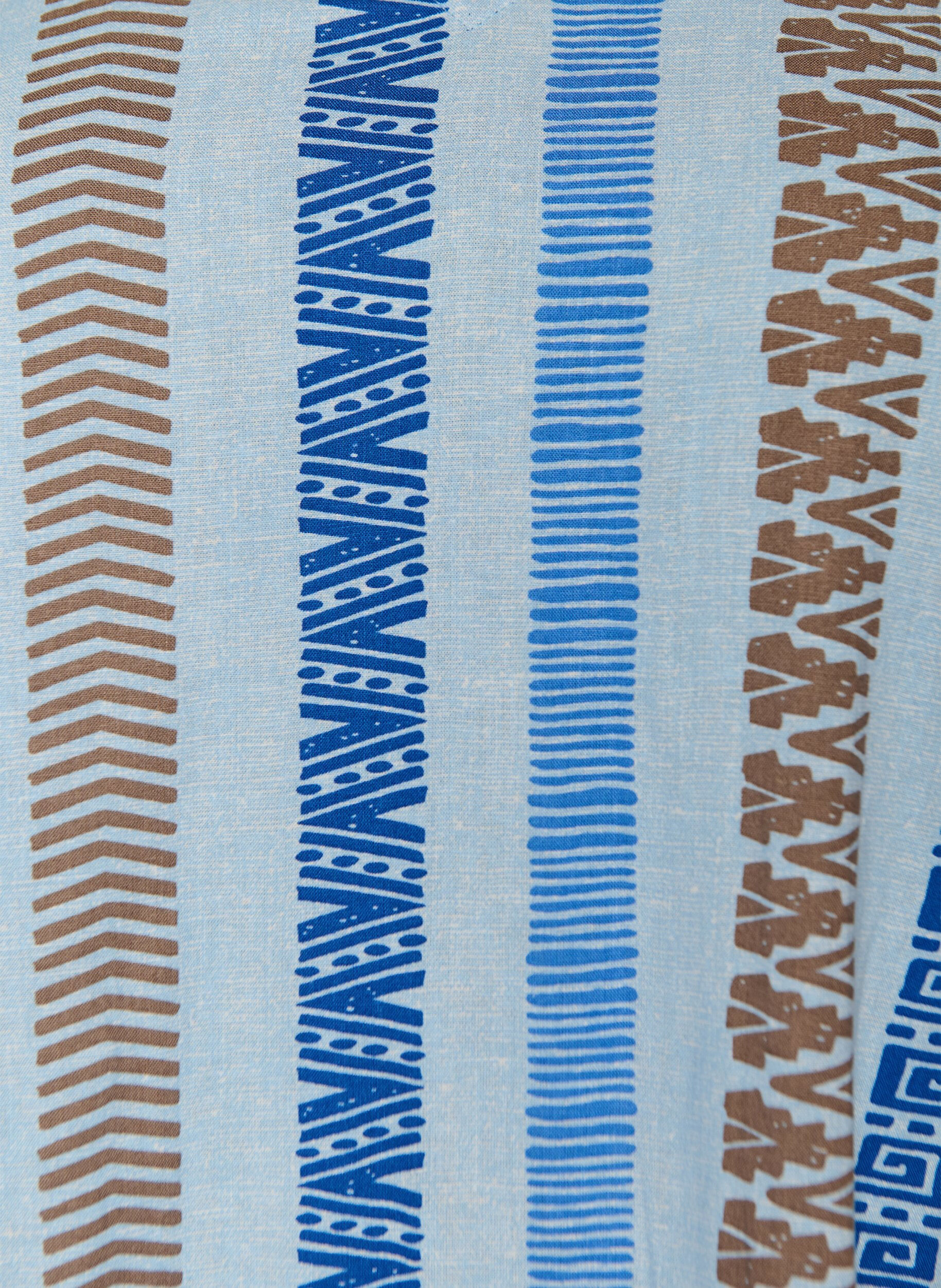 ZizziLyhyt mekko pellavasta ja viskoosista, 3/4-hihoilla, Sininen, Packshot image number 2
