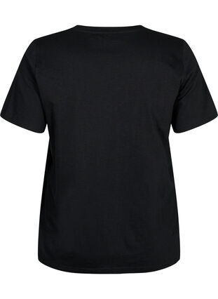 Lyhythihainen perus t-paita v-pääntiellä, Black, Packshot image number 1