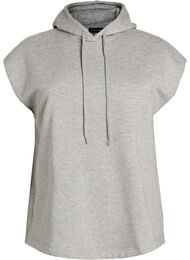 Hupullinen swetaritakki olkatoppauksilla, Harmaa