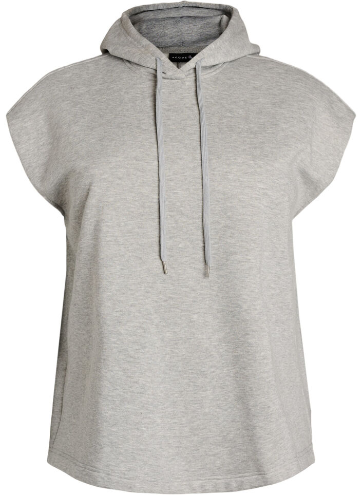 Hupullinen swetaritakki olkatoppauksilla, Harmaa, Packshot image number 0
