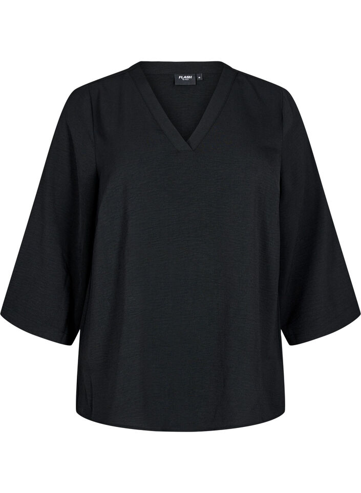 Pusero 3/4-hihoilla, Musta, Packshot image number 0