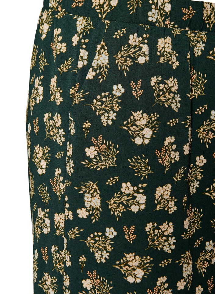Culottes-housut kuosilla, Musta, Packshot image number 2