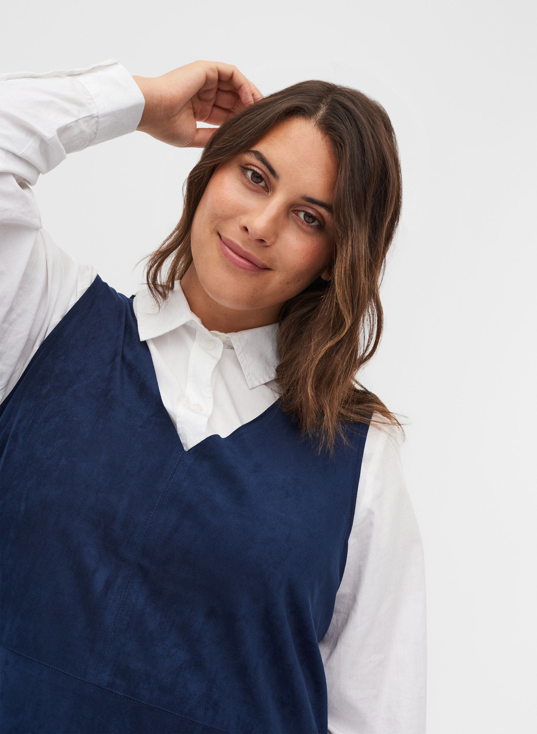 Zizzi Hihaton mekko a-mallissa, Dark Blue, Model image number 2