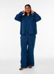 Rento istuvuus puuvillaista musliinia olevat pyjamahousut, Sininen, Model image number 0