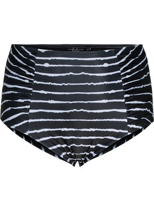 Raidallinen bikinialaosa korkealla vyötäröllä, Black White Stripe, Packshot image number 0