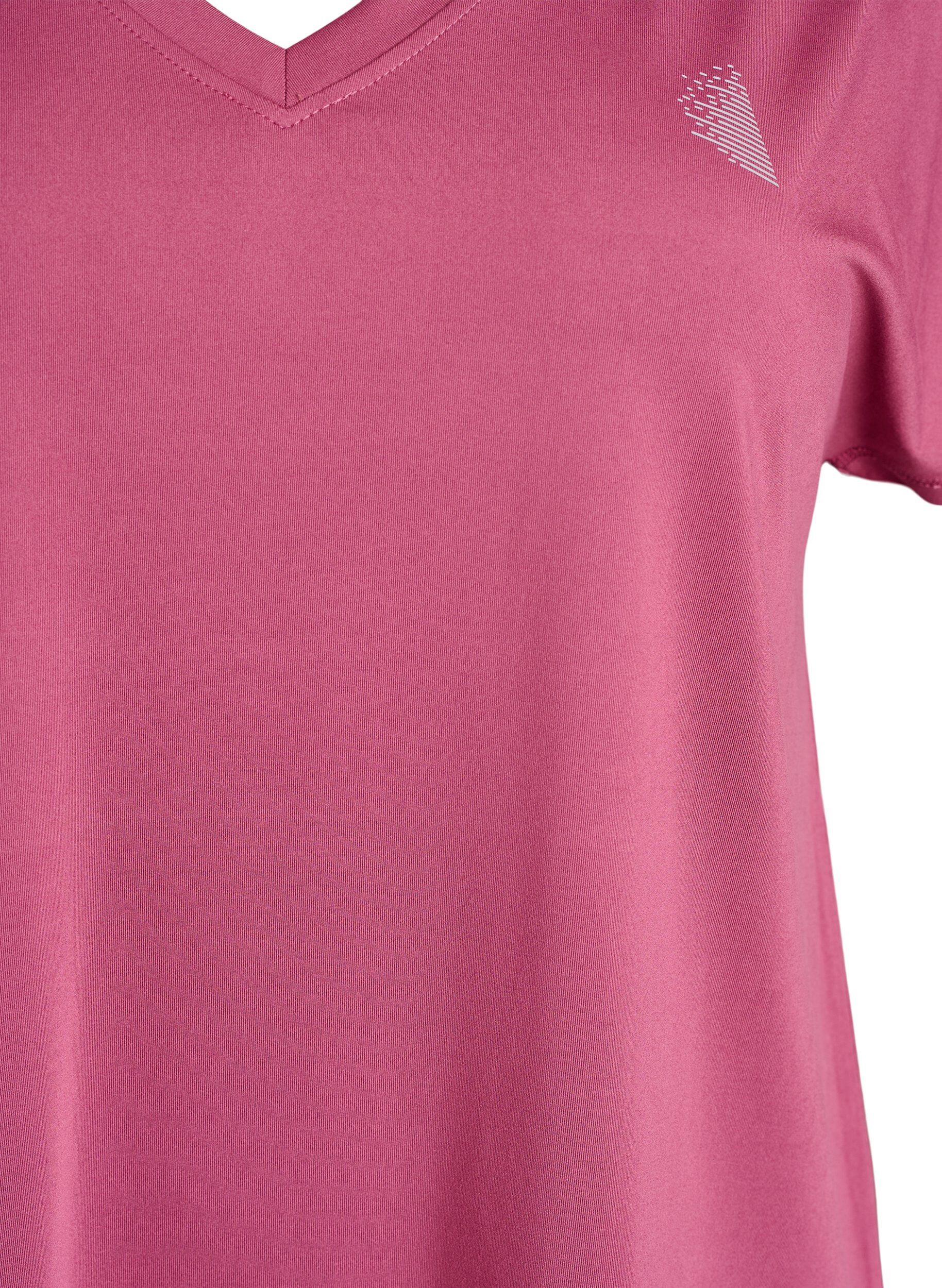 ZizziL&ouml;ys&auml; treenipaita v-kaula-aukolla, Punainen, Packshot image number 2