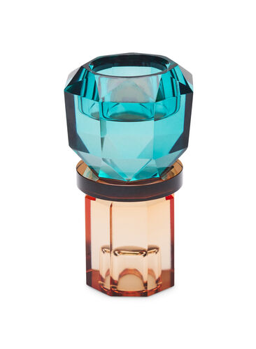 Kynttilänjalka kristallista, Peach/Petrol Comb, Packshot image number 1
