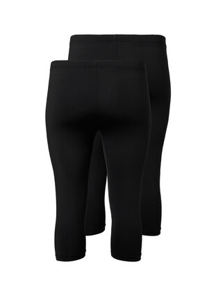 2 kpl 3/4-pituisia leggingsejä, Black, Packshot image number 1