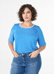 T-paita TENCEL&trade; Lyocellista ja raidoilla, Sininen, Model image number 0