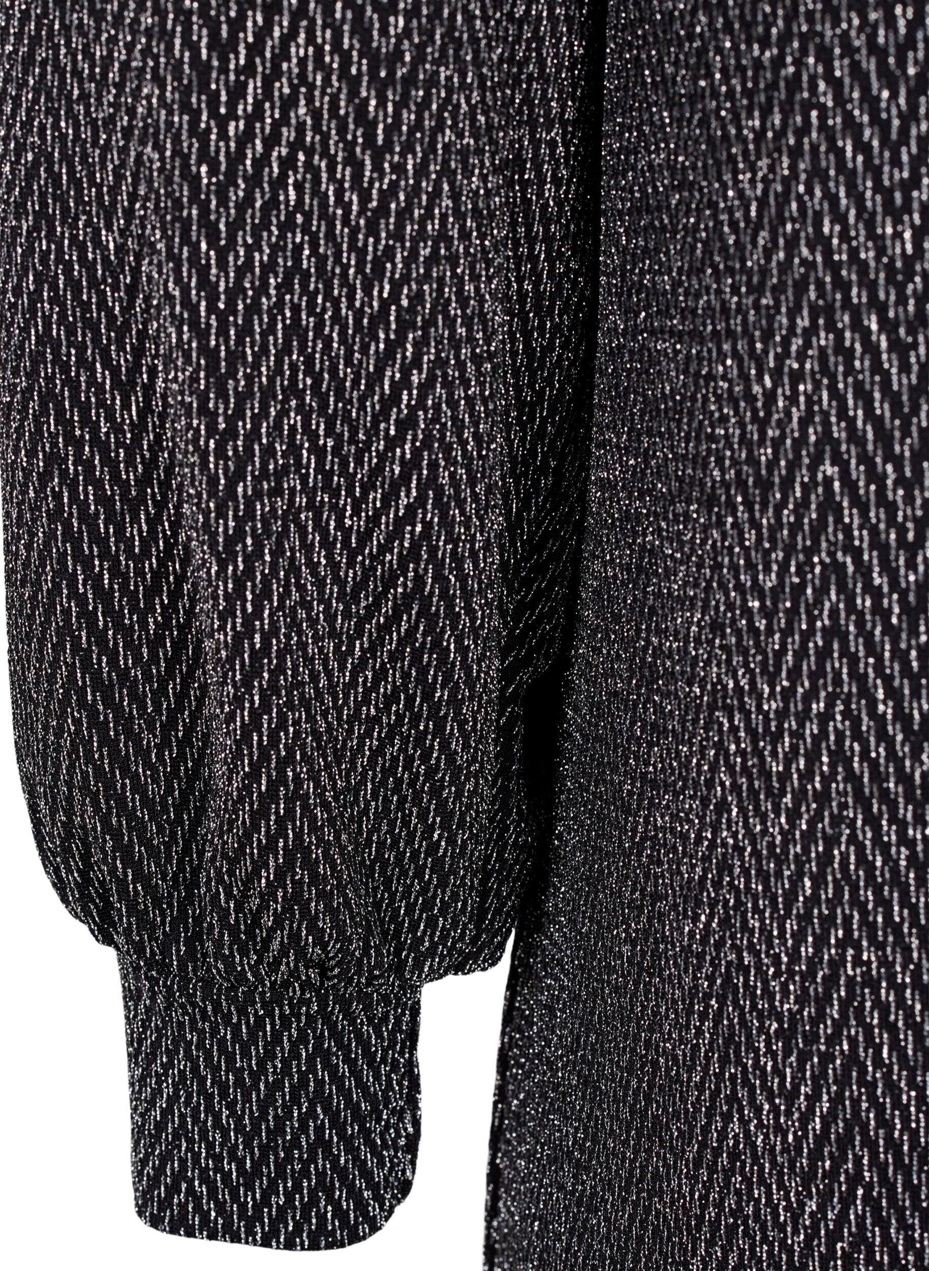 Zizzi Mekko siksak-kuviolla ja kimalteella, Silver ZigZagShimmer, Packshot image number 3