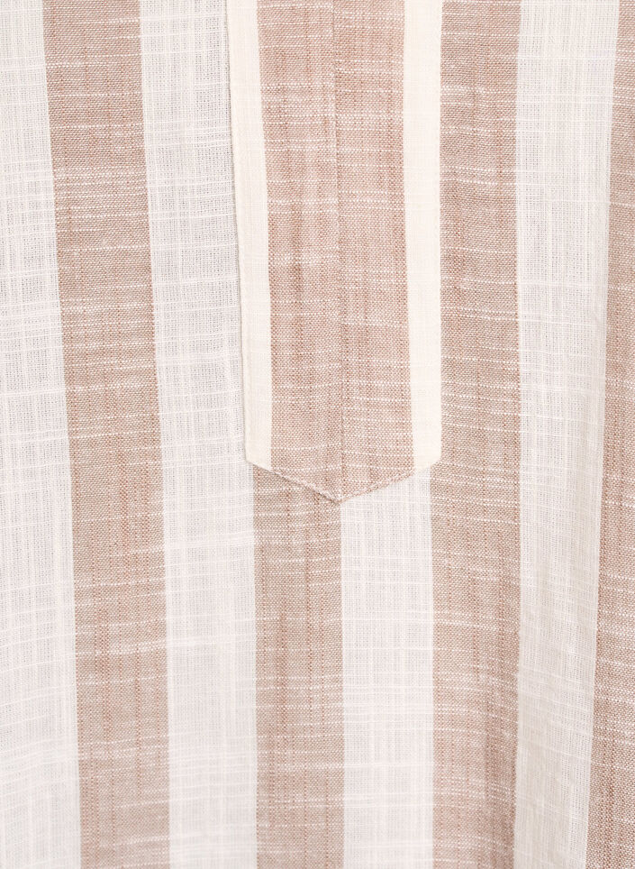 Puuvillatunika V-p&auml;&auml;ntiell&auml;, Beige, Packshot image number 2