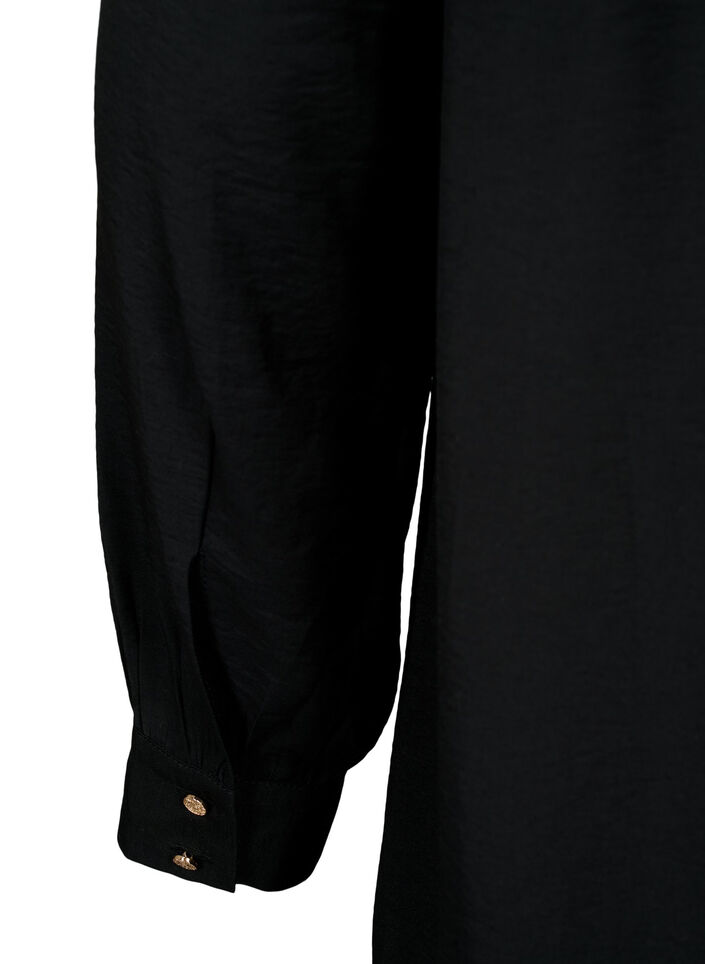 Lyhyt mekko röyhelökauluksella, Black, Packshot image number 3