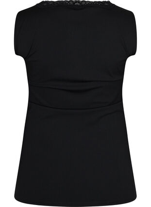 Kevyt shapewear -toppi pitsillä, Black, Packshot image number 1