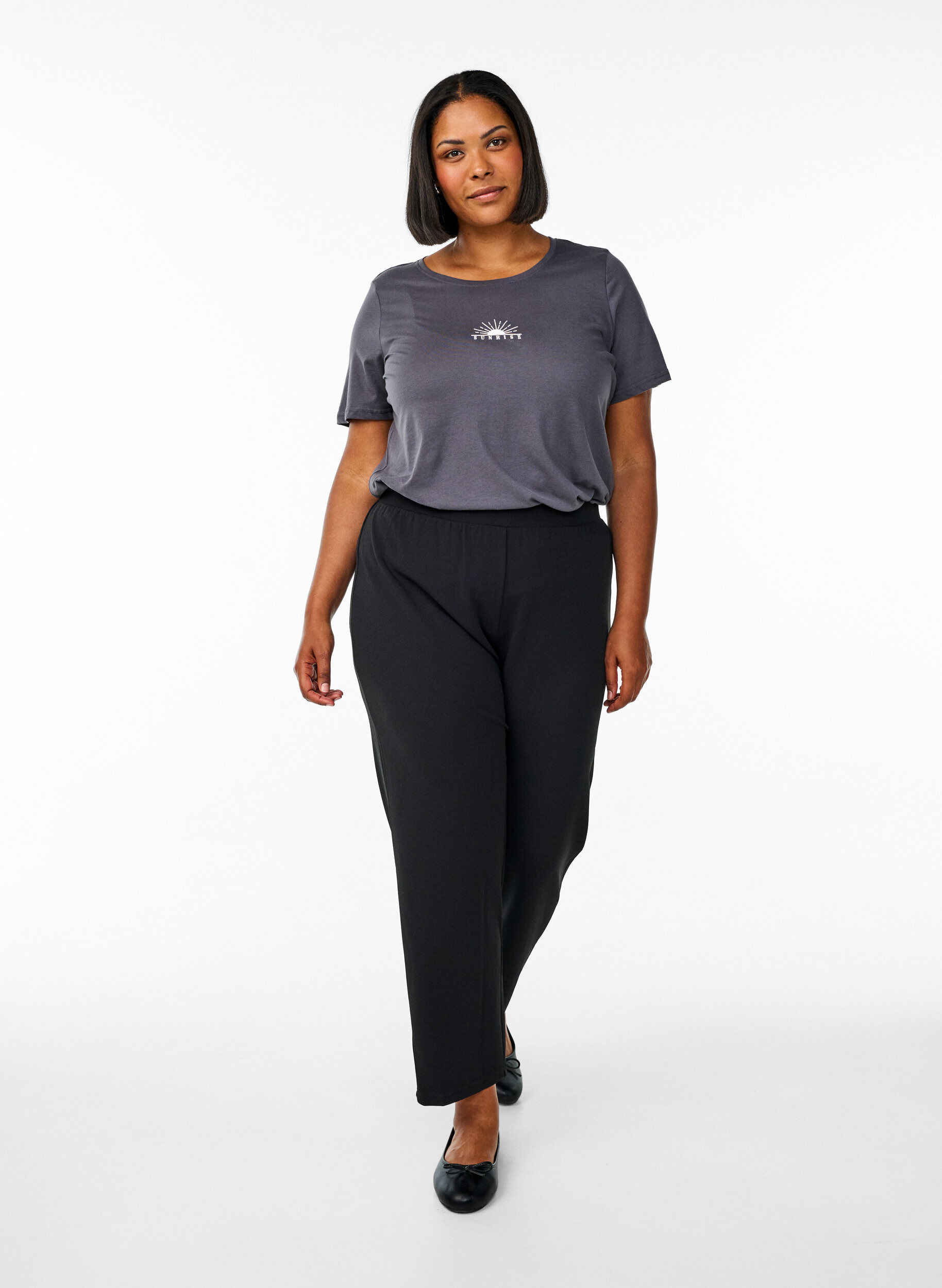 Zizzi FLASH - T-paita motiivilla, Harmaa, Model image number 1