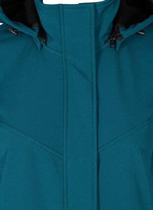 Pitkä hupullinen softshell-takki, Blue Coral solid, Packshot image number 2
