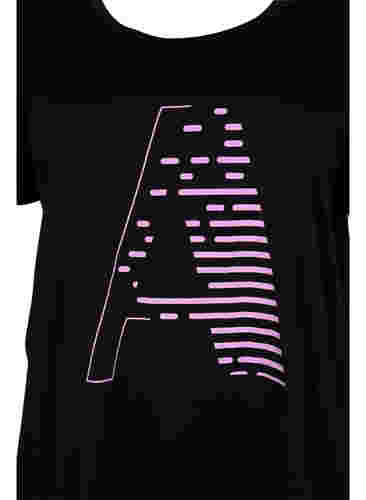 T-paita printillä treeniin , Black w. Purple A, Packshot image number 2