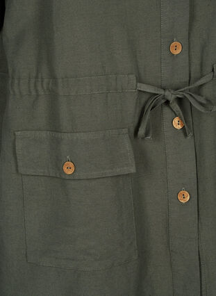 taskullinen paita pellavasekoitetta, Thyme, Packshot image number 3