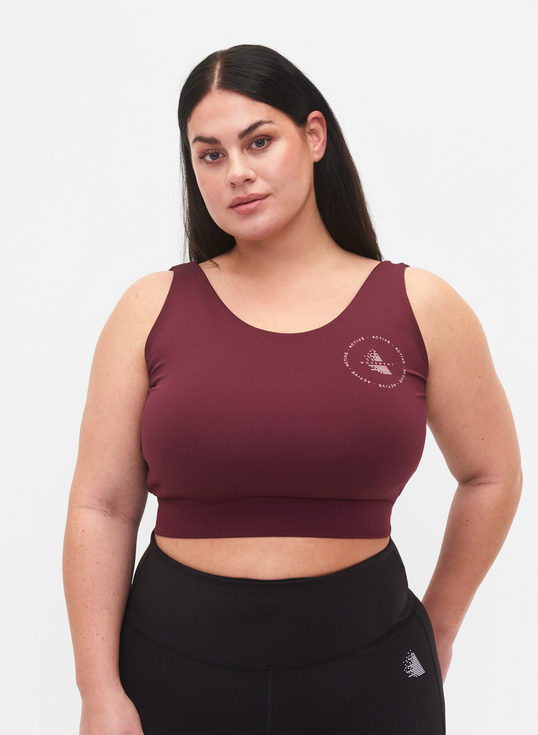 Zizzi CORE, MID SUPPORT SPORTS BRA - Urheilurintaliivit, Fig, Model image number 0