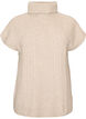 Neuleliivi poolokauluksella ja palmikkoneuleella, Beige, Packshot image number 0