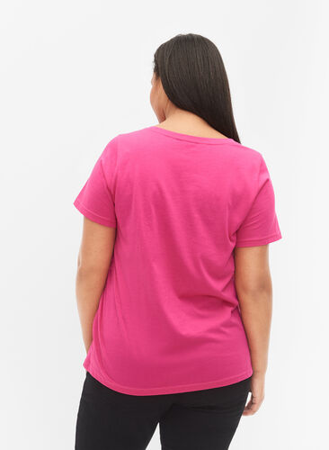Puuvillainen t-paita printillä, Beetroot Purple NEW, Model image number 1