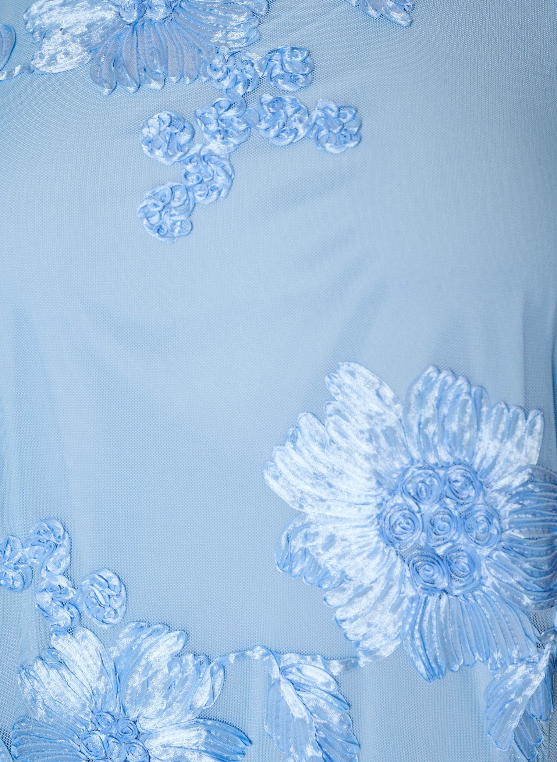 ZizziMesh-mekko kukka-applikaatioilla, Sininen, Packshot image number 2