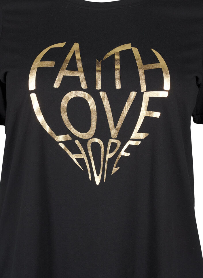 FLASH – kuviollinen t-paita, Black Gold Faith, Packshot image number 2
