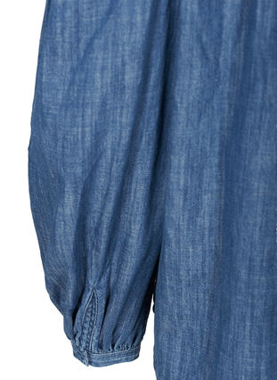 Farkkupusero pitkillä puhvihihoilla, Blue denim, Packshot image number 3