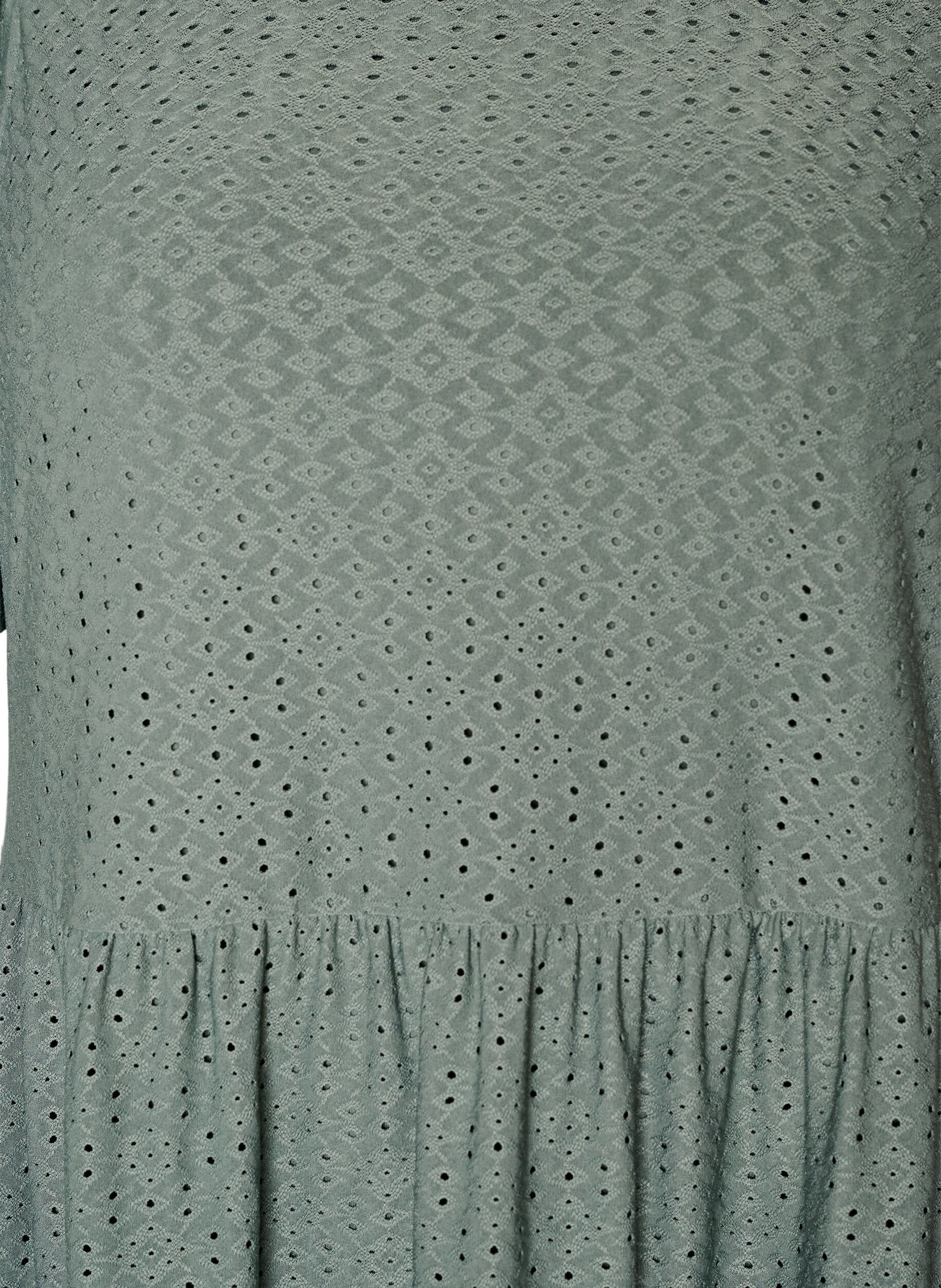 ZizziLyhyt mekko pitsikuviolla ja kerrostetulla helmalla, Vihre&auml;, Packshot image number 2