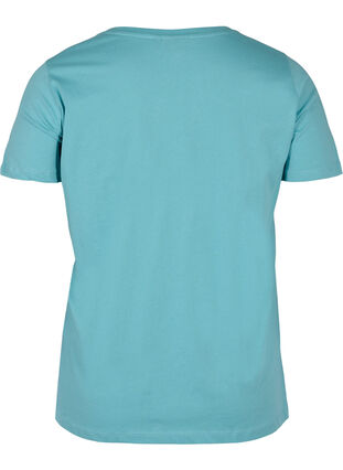 Puuvillainen t-paita v-aukolla , Aqua Sea Good F., Packshot image number 1