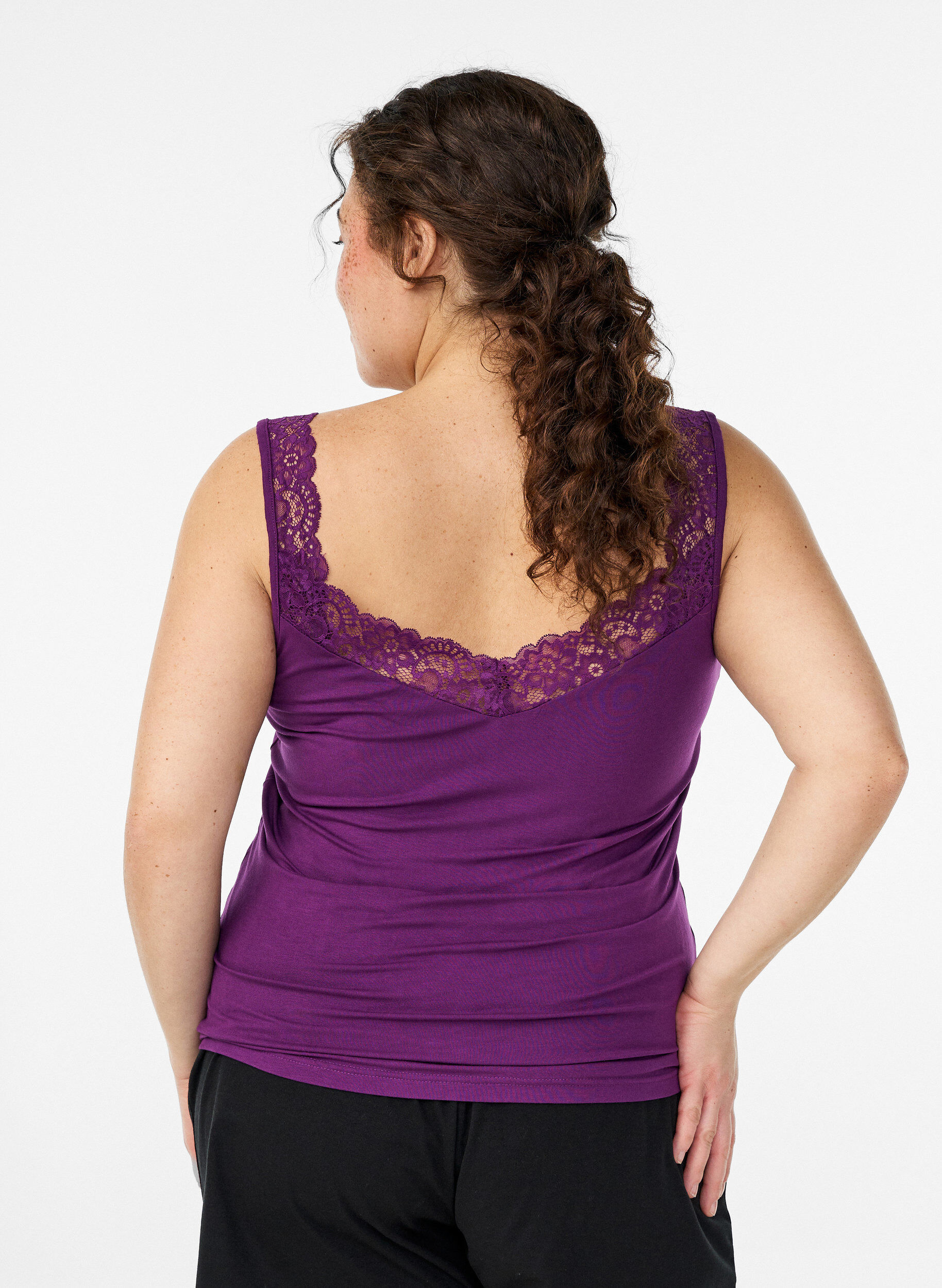 ZizziPitsireunainen viskoositoppi, Violetti, Model image number 2
