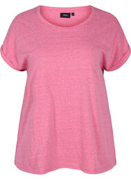 Meleerattu puuvillainen t-paita, Fandango Pink Mél
