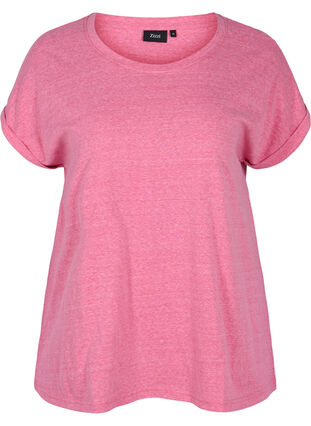 Meleerattu puuvillainen t-paita, Fandango Pink Mél, Packshot image number 0