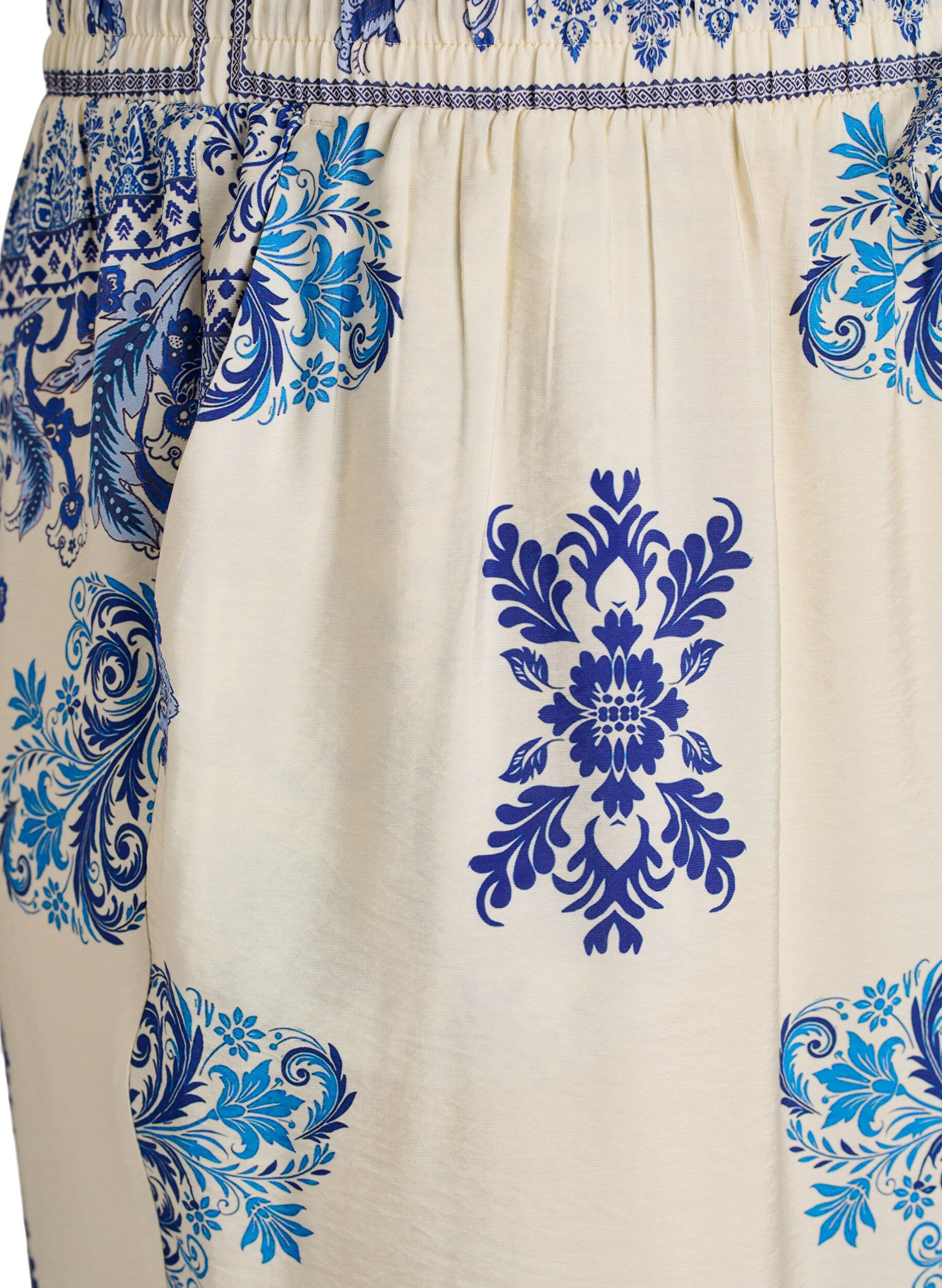 Zizzi Kuvioidut leve&auml;lahkeiset housut, 9991, Packshot image number 2