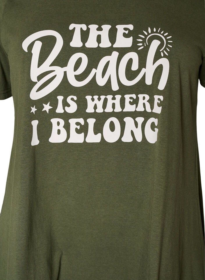 T-paita py&ouml;re&auml;ll&auml; p&auml;&auml;ntiell&auml; ja A-linjaisella mallilla, Vihre&auml;, Packshot image number 2