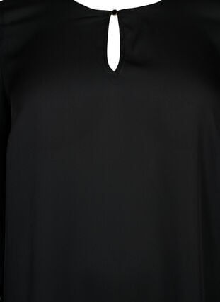 Yksivärinen pusero pitkillä hihoilla, Black, Packshot image number 2
