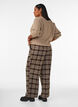 Ruudulliset, leve&auml;lahkeiset housut, Ruskea, Model image number 1