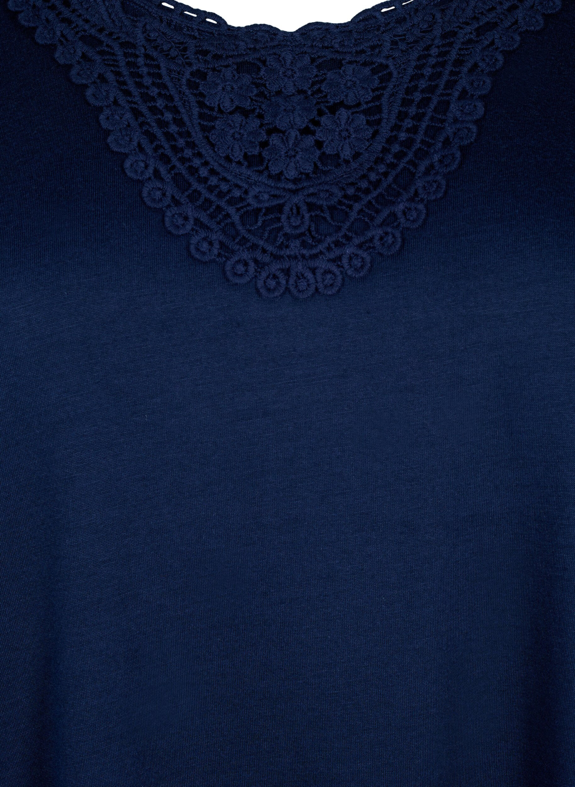 Zizzi Hihaton toppi pitsill&auml;, Navy Blazer, Packshot image number 2