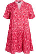 Lyhyt A-linjainen mekko puuvillamusliinista, Punainen, Packshot image number 0