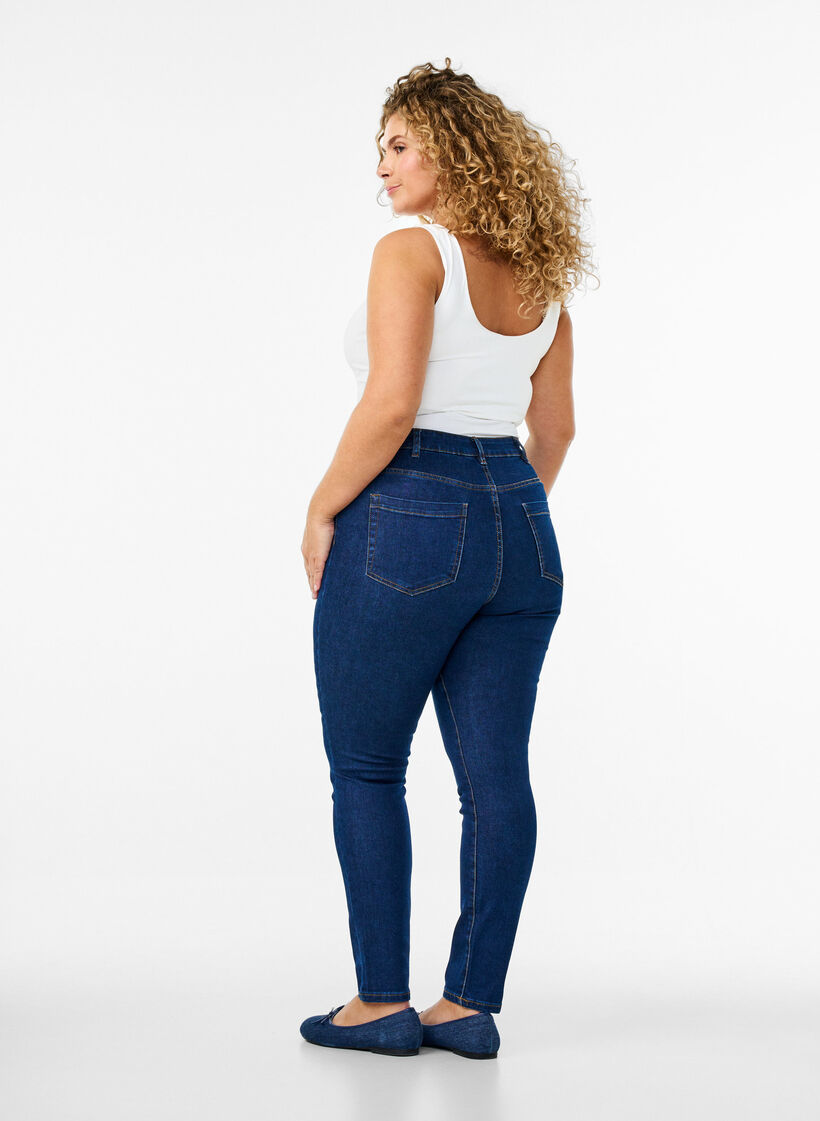 Amy-farkut, joissa on korkea vy&ouml;t&auml;r&ouml; ja hyvin kapea istuvuus, Sininen, Model image number 1