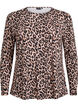 Pitk&auml;hihainen pusero leopardikuosilla, Ruskea, Packshot image number 0
