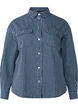 Raidallinen farkkupaita, jossa on rintataskut., Blue Denim Stripe, Packshot image number 0