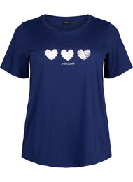 Puuvillainen T-paita painatuksella, Medieval B.W. Hearts