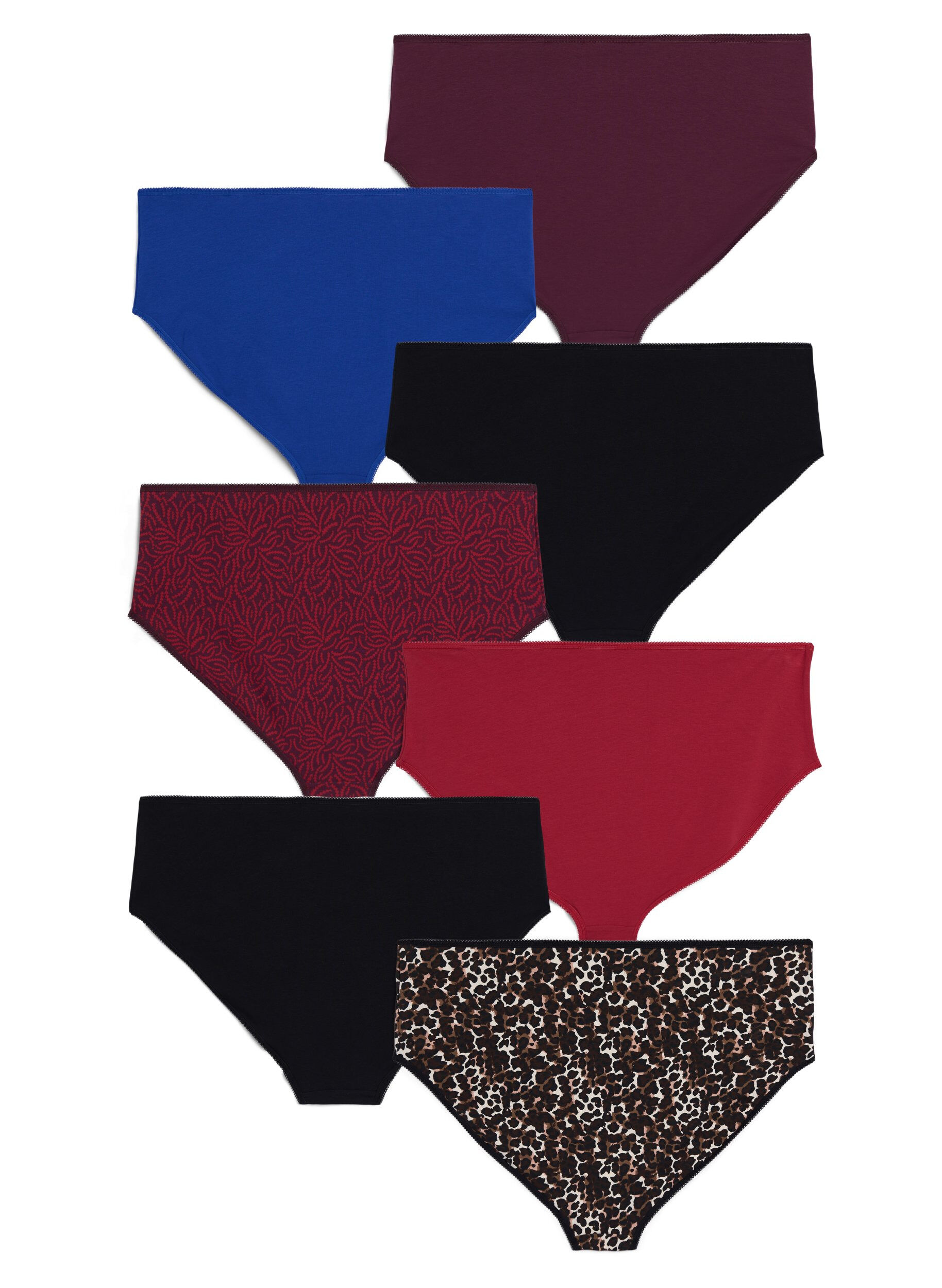 Zizzi 7 kpl paketti pikkuhousuja, joissa normaali vy&ouml;t&auml;r&ouml;, Punainen, Packshot image number 1