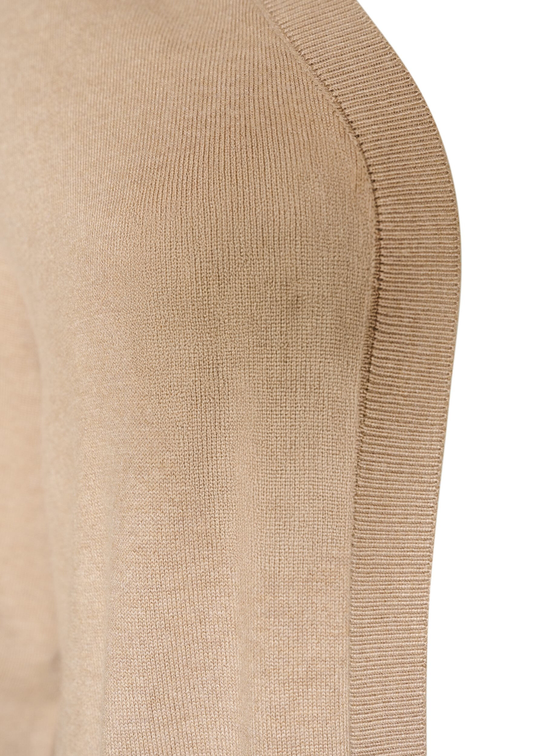 ZizziPitk&auml; neuletakki viskoosisekoitteesta, Beige, Packshot image number 2